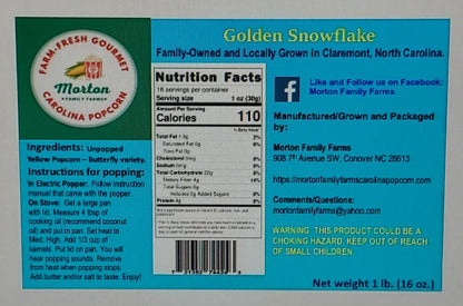 Golden Snowflake Gourmet Yellow Popcorn - 1 lb. bag
