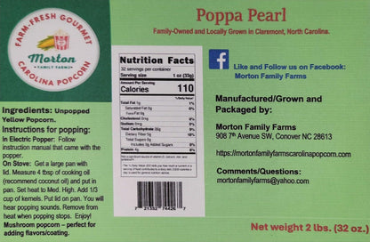 Poppa Pearl Gourmet Yellow Popcorn - 2 lb. - Three bag bundle